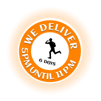 WE DELIVER 5PM UNTIL 11PM 6 DAYS